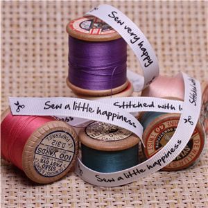 Sew Ribbons - 10mm Sentiment White